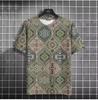 Vintage Men's T-Shirt Easy Race Print, Short Sleeve Summer Round Neck Streetwear Loose Transparent