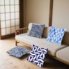Blaues Muster Streifen Geometrisch Kissenbezug Elegant Paar Zuhause Wohnzimmer Schlafzimmer Dekorativ Rechteckiger Kissenbezug Sofakissenbezug