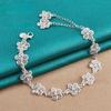 A Stylish 925 Sterling Silver Flower Pendant Bracelet Is an Ideal Gift for Everyday Occasions, Christmas, Thanksgiving, and Valentine's Day