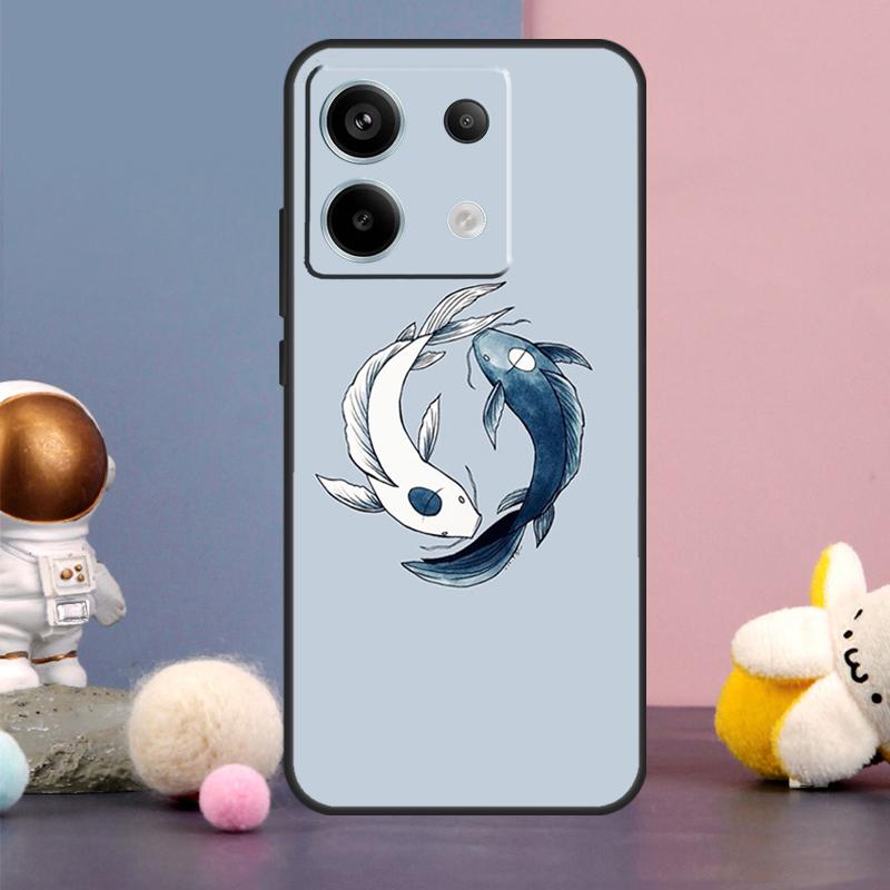 Ying Yang Koi Fish Case For Xiaomi Redmi Note 9 10 11 12 13 Pro Plus 12S 11S 10S 9S Remdi 12 13 C 9C 10C Cover