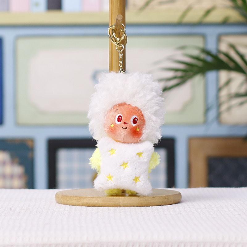 Adorable Star Plush Doll Keychain With Short Pile Fabric For Gifts