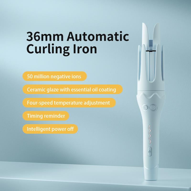 

Вращающаяся автоматическая плойка для волос 36 мм Электрическая плойка-щипцы Профессиональная автоматическая плойка Плойка для завивки волос EU