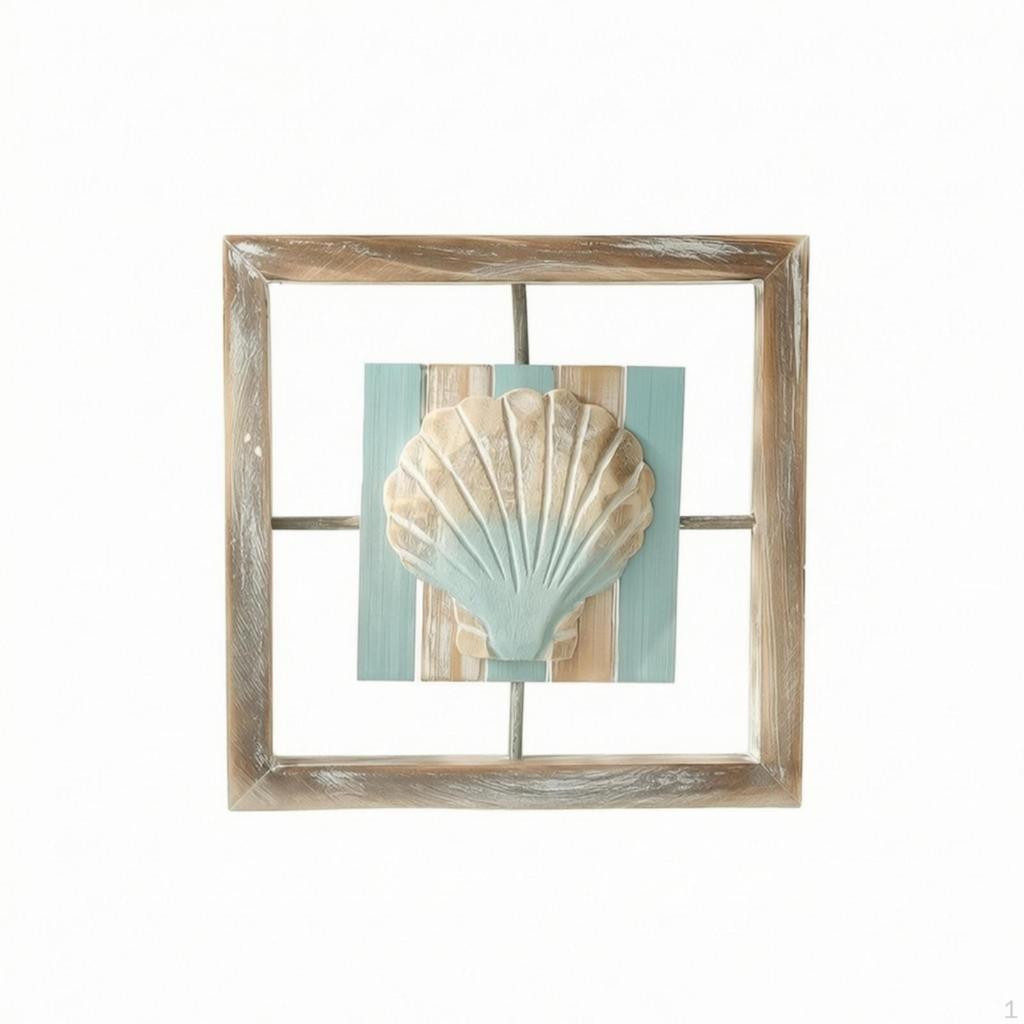 Framed Wall Art with Coastal Decoration Nautical Wooden Plaque BeachThemed for Farmhouse Vintage