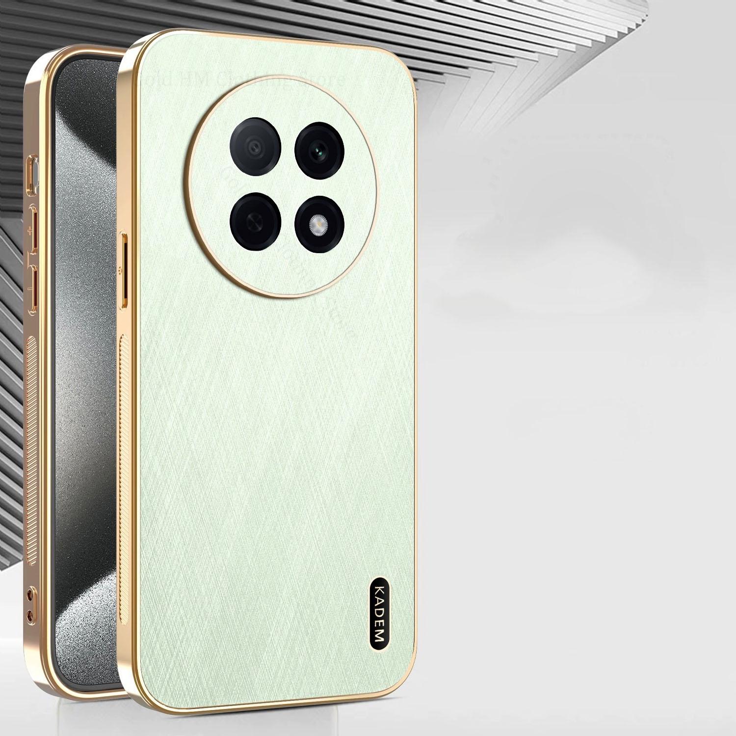 

Чехол с текстурой шелковой кожи с золотым 6D покрытием для Oppo Find X8 Pro Гальванизированная прочная накладка для OPPO A5 Pro A3X A80 A60 A30 A79 5G A79 5G зелёный