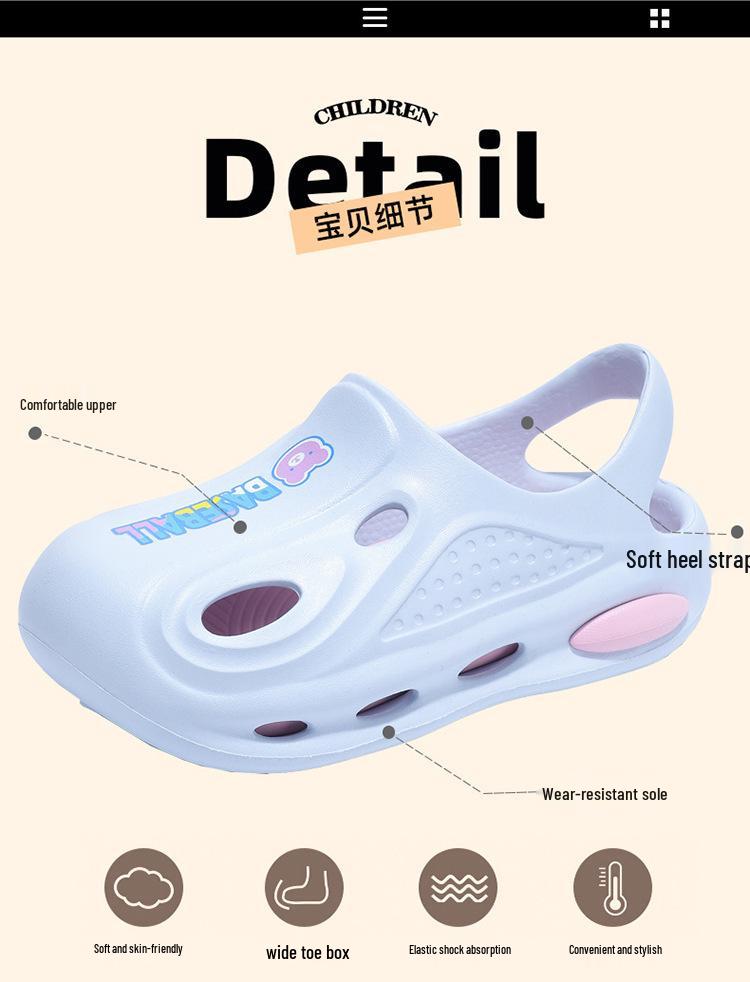 Boys' and Girls' EVA Non-Slip Closed-Toe Summer Slippers - Fashionable, Cute, Comfortable Indoor/Outdoor Shoes