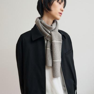 SIS A Stripe Ribbed Muffler [gray]