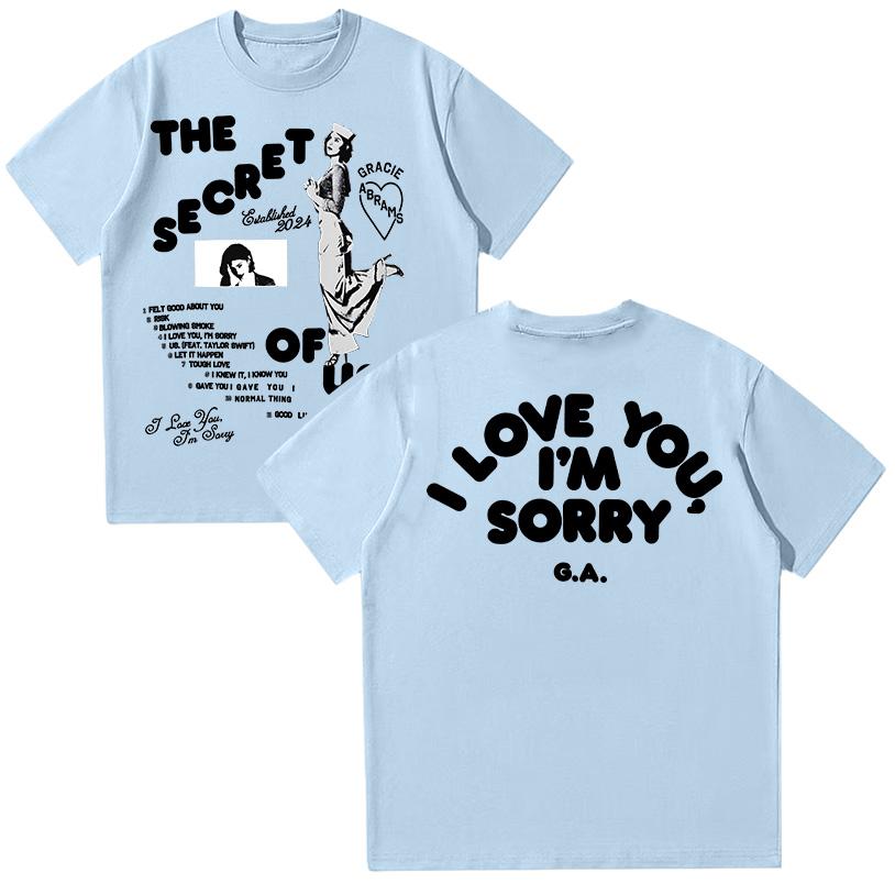 Gracie Abrams The Secret of Us Graphic T-Shirt Women Cotton Casual Short Sleeves Top Fashion Hip Hop Harajuku Unisex Tee Clothes