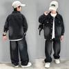 Boys Denim Suit Spring and Autumn Korean Trendy Cool Two-piece Loose All-match Fashion Jacket Pants