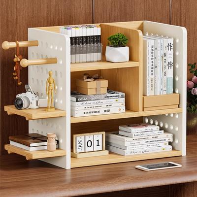 Modern Industrial Desktop Organizer Shelf Multifunctional Office File Display Rack with Pegboard Multi-Tier Storage Solution Uni