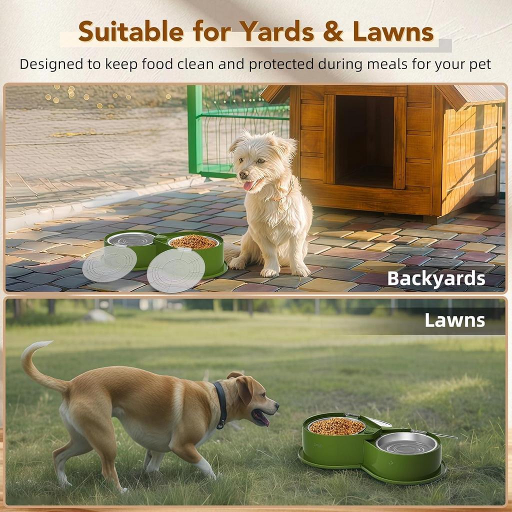 Large Capacity 304 Stainless Steel Bowls,Anti-Skid Food Water Set for Dogs Cats