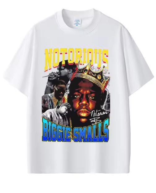 Rapper The Notorious Big Graphic TShirt Biggie Smalls Print T Shirts Unisex Hip Hop Fashion Tees Male Cotton Oversized TShirts