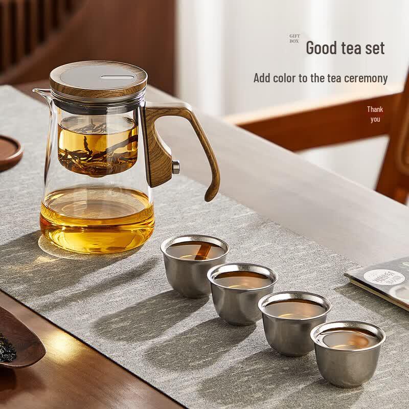 Yihucha Glass Teapot & Titanium Cup Tea Set