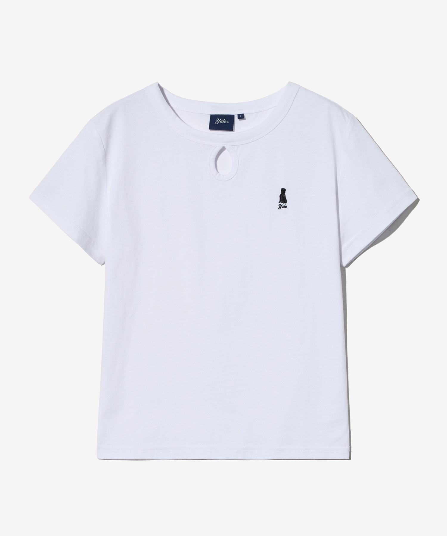 Yale Women S Circle Point Crop Short Sleeve T-Shirt White Note/S