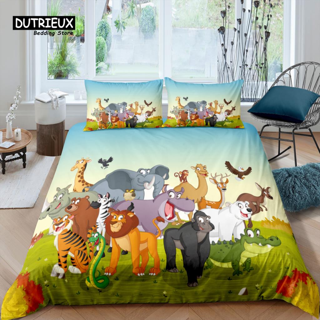

Home Living Luxury 3D Animals Bedding Set Comfortable Duvet Cover Set Kids Bedding Set Queen and King EU/US/AU/UK Size US Queen(228x228cm)