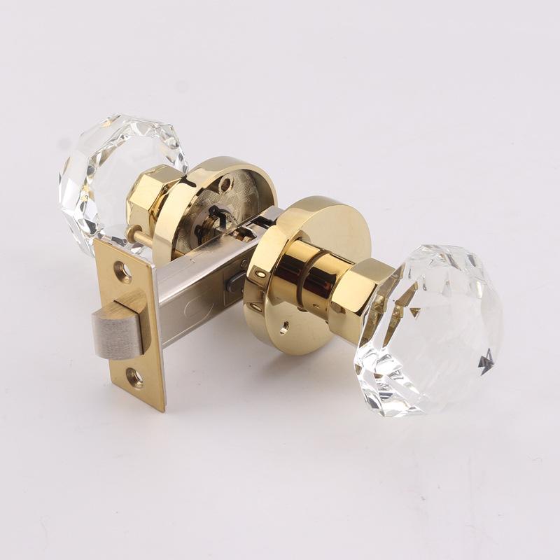 Crystal Glass Spherical Lock Bathroom Door