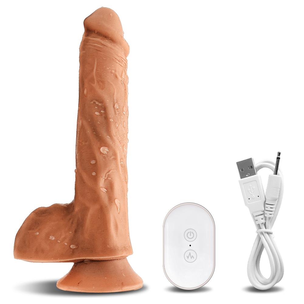 Realistické silikonové dildo pro ženy Bezdrátové narážení velkého penisu s přísavkou Pocit pokožky Vibrátor Sexuální hračky pro dospělé ženy