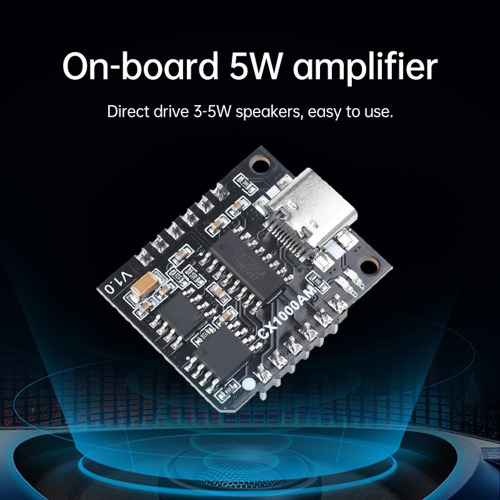 CX1000AM/CX1000BM Serial Port DC 3.3~5.2V MP3 Voice Chip Module 3-5W Speaker Voice Broadcast Custom Audio Module Support TF Card