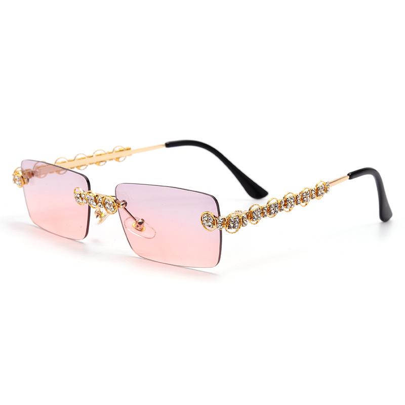 Lbashades Luxury Rhinestone Sun Glasses Custom Brand Women Sunglasses 2021 Small Square Wholesale Crystal Retro UV400 LBA Shades