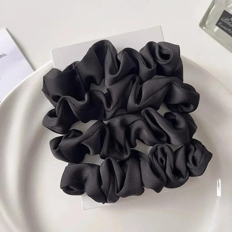 Women Silk Scrunchie Elastic Handmade Multicolor Hair Band Ponytail Holder Headband Hair Accessories  Satin Silk Solid Color