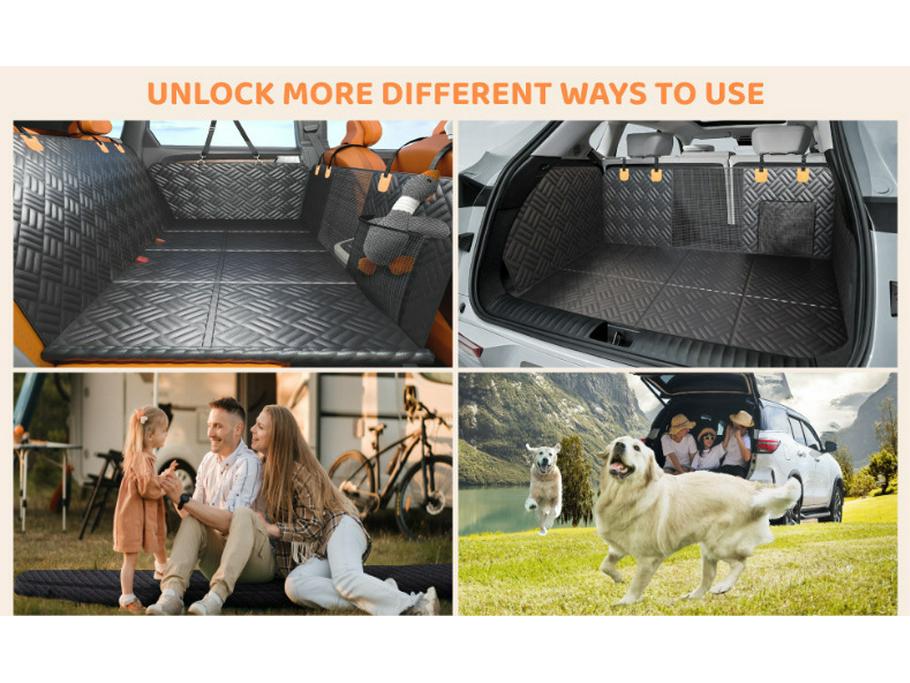 Pet Car Seat Mat with Load-Bearing Extension - Rear Seat Protector for Dogs