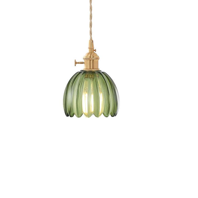 Wireless USB Charging Remote Chandelier with Retro Glass Flowers for Bedroom or Dining Room - Nordic Style