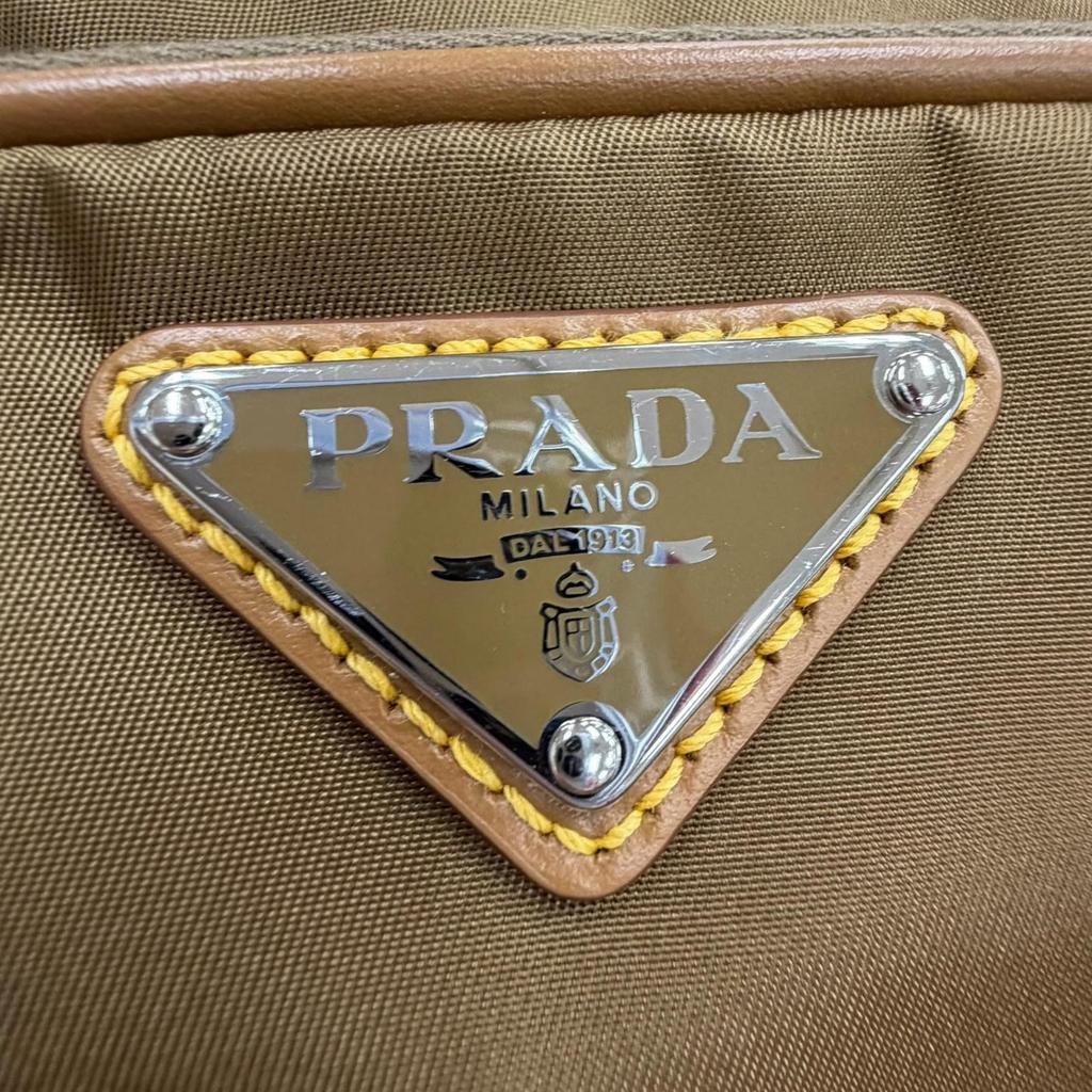 Excellent PRADA Shoulder Bag Brown Nylon mens 2VH172 Used