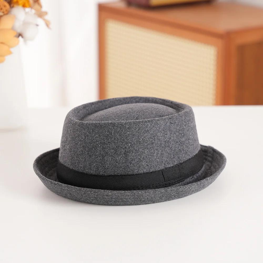 Wool Felt Bowler Hat with Textured Crown & Rolled Brim | British Vintage Style | Unisex Autumn Winter Casual Fedora