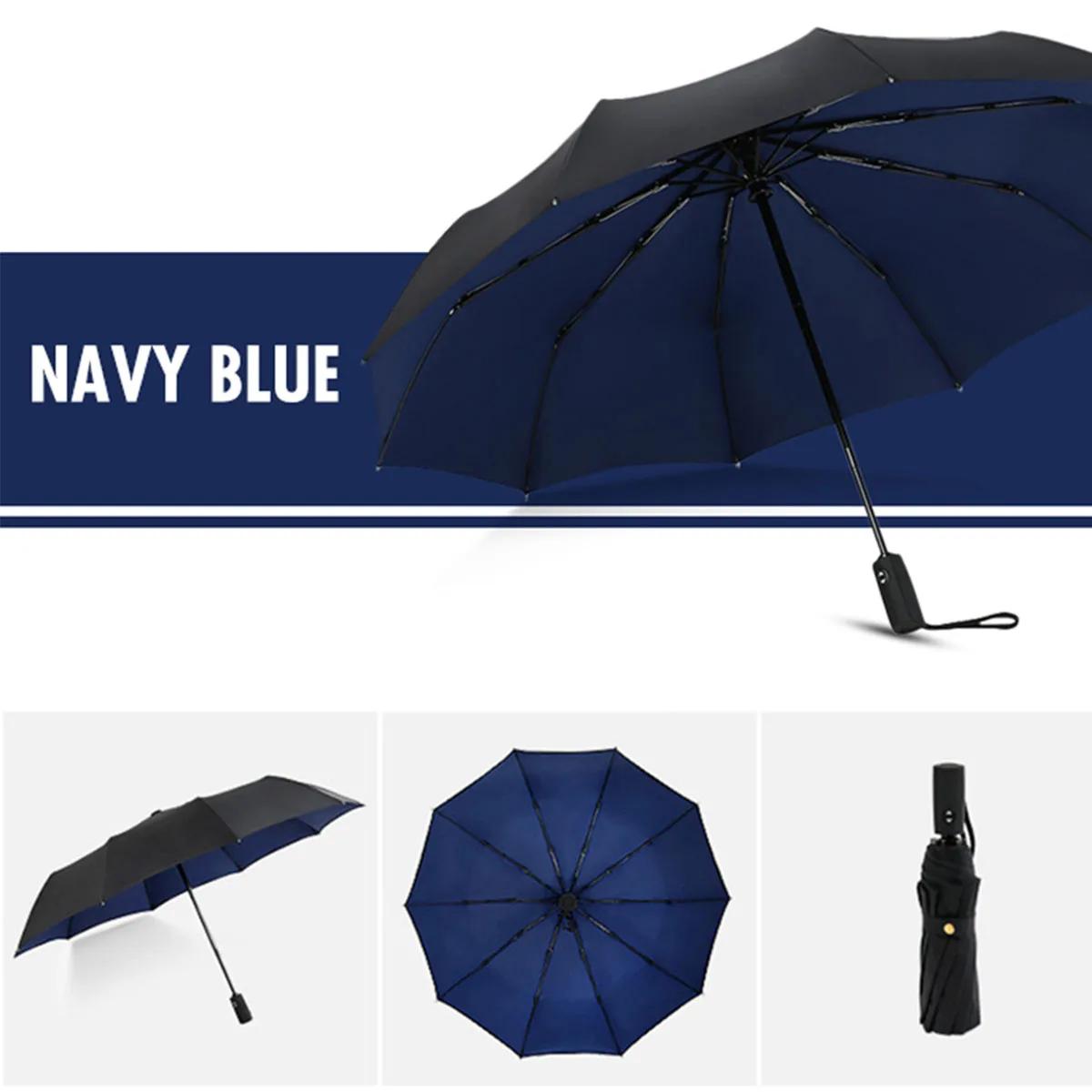 

Windproof Double Layer Fully Automatic Resistant Umbrella синій