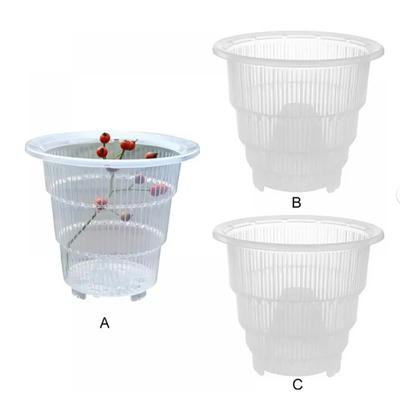 Rund Transparent Plastorkidé-kruka Med Hål Transparent Blomkruka Suckulenter 15cm