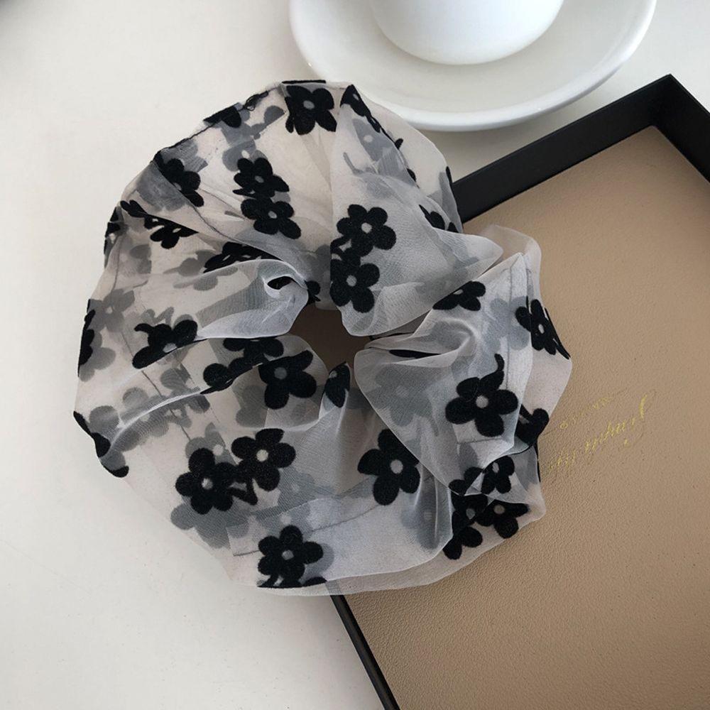 Gift Cloth Party Women Hair Ties Elastic Hair Bands Flowers Mesh Scrunchies Korean Style Hair Rope