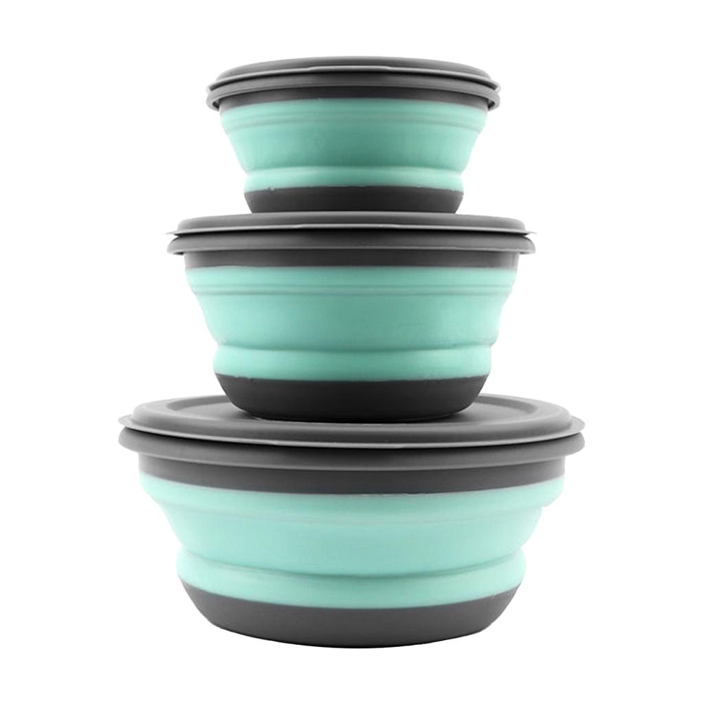 Collapsible Bowl Portable Tableware Expandable Outdoor Compression Travel Camping Picnic Anti-Spill Food Container for Baby Kids