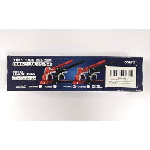 Toolwiz Pipe Bender, Fits 6mm, 8mm, and 10mm Pipes, 180-Degree Bends, for Copper, Aluminum, Brass, Stainless Steel, and Iron Pipes, DIY Tool, TAC-05