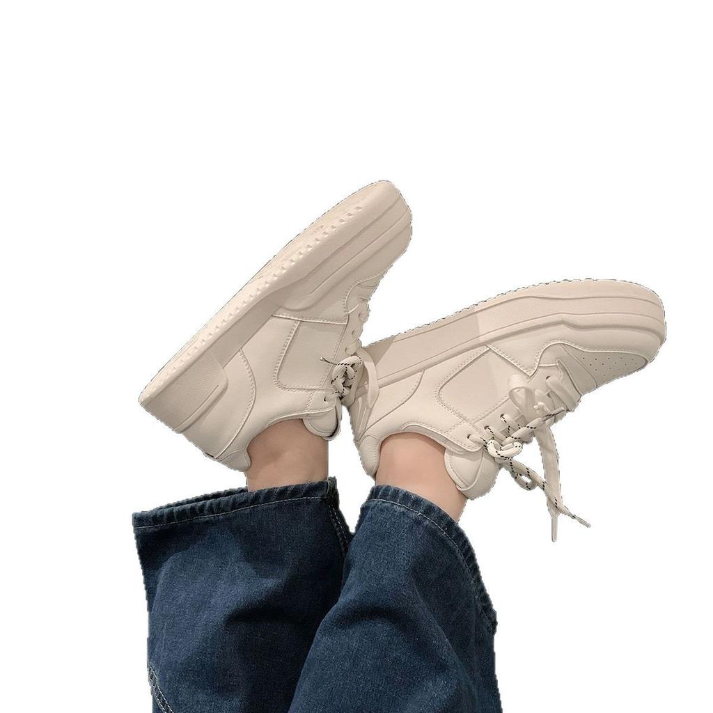 Retro sko med tykk såle damesko Dexun små hvite sko 2025 vår nye høydeøkende allsidig mote avslappede sportssko