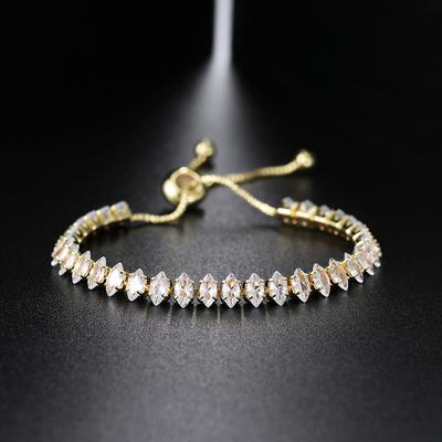 Popular Horse Eye Stone Tennis Bracelet For Women, Single Row Adjustable Crystal Zircon Jewelry.