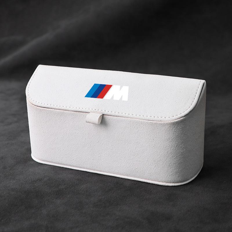 High-Quality Suede Car Sun Visor Glasses Box Car Badge Sunglasses Clips Glasses Box For BMW X1 X3 G01 X4 G02 X5 F15 F16 M3 M4 F3 QQ2