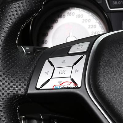 Steering Wheel Panel Knob Button Switch Trim Cover Sticker 12P For Merc+edes Be+nz ML GL Class W166 X166 2012 2013 2014 2015