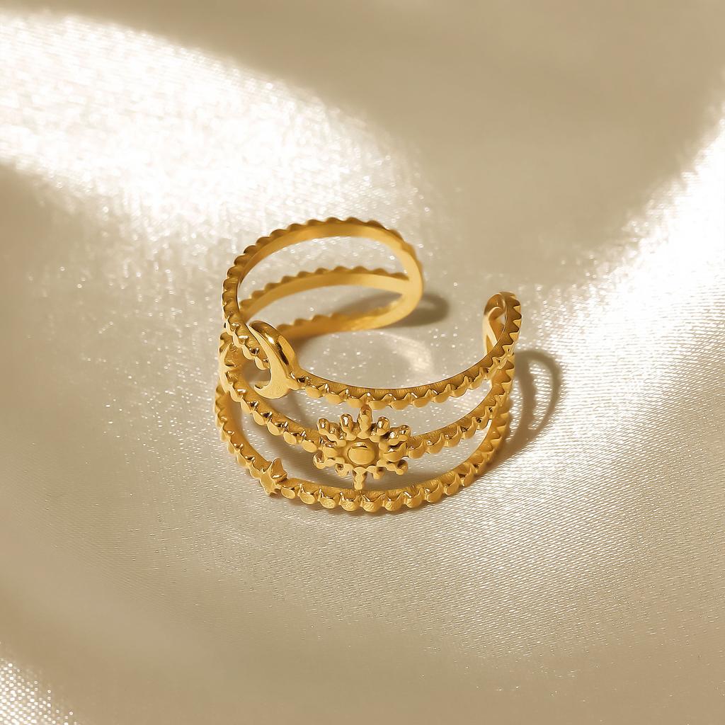 Anello da donna alla moda in 1 pezzo Anello da donna Anello in metallo Anello lucido Anello in metallo Regalo per le vacanze