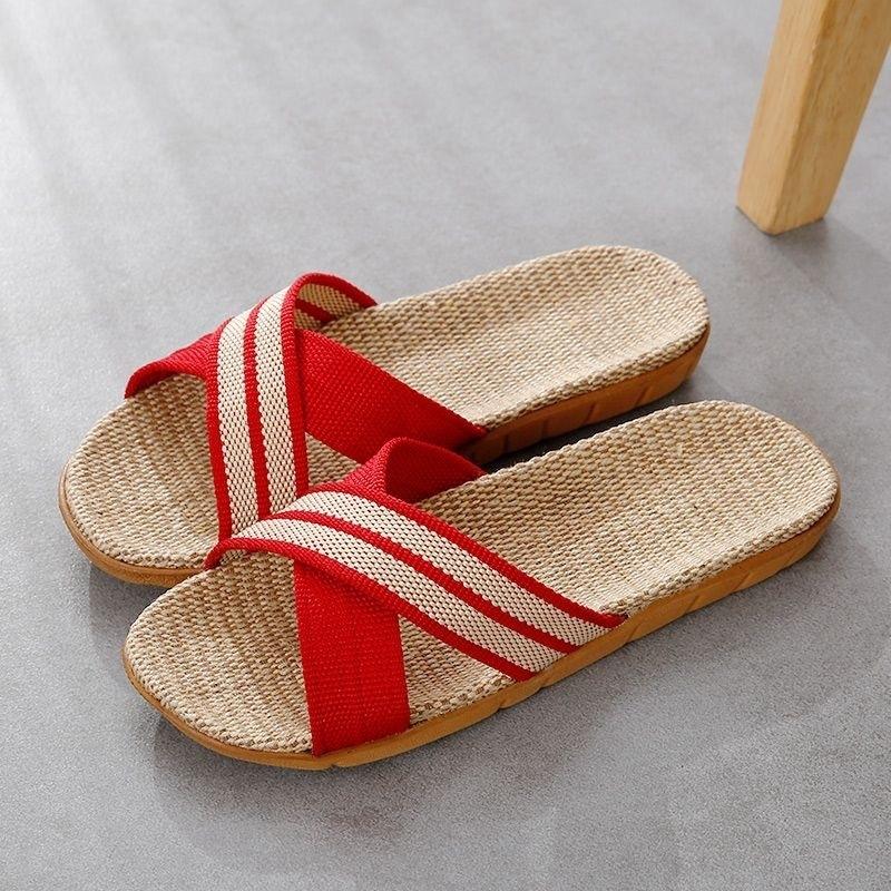 Linen Cool Slippers Indoor Temperament Hemp Drag Light Slippers Male and Female Couples
