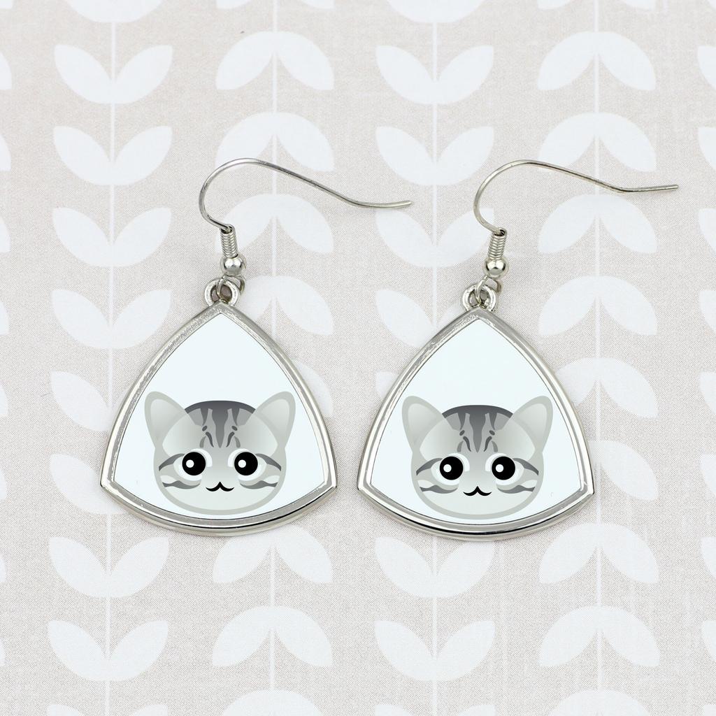 American Shorthair - Elegant Metal Earrings As a Gift from the Art-Dog Brand