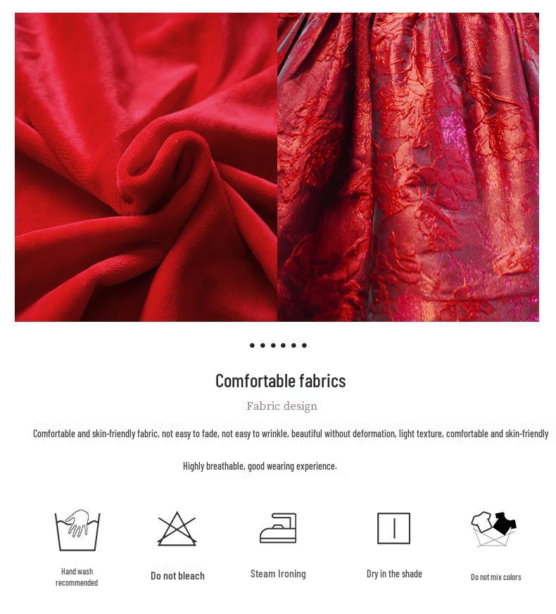 Girls' Velvet Long-Sleeve Warm Princess Dress for Chinese New Year