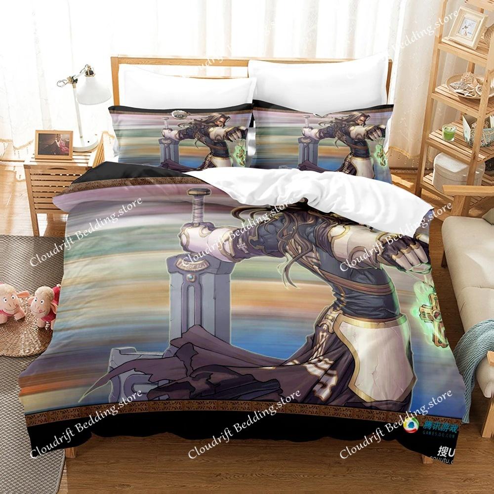 Fashion 3d Print Game Dunge Fighter Female Magician Bedding Set Single Double King Bed Set Children's Bedroom Duvet Cover Set