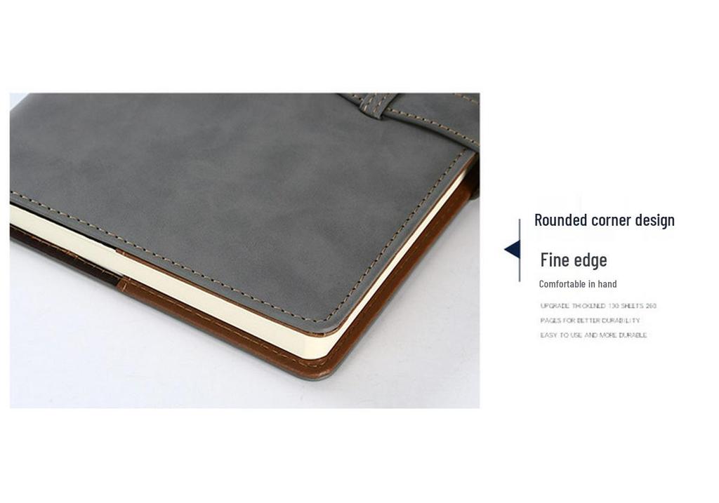 Customizable Color-Changing PU Leather Business Notebook with Buckle - B5 Size