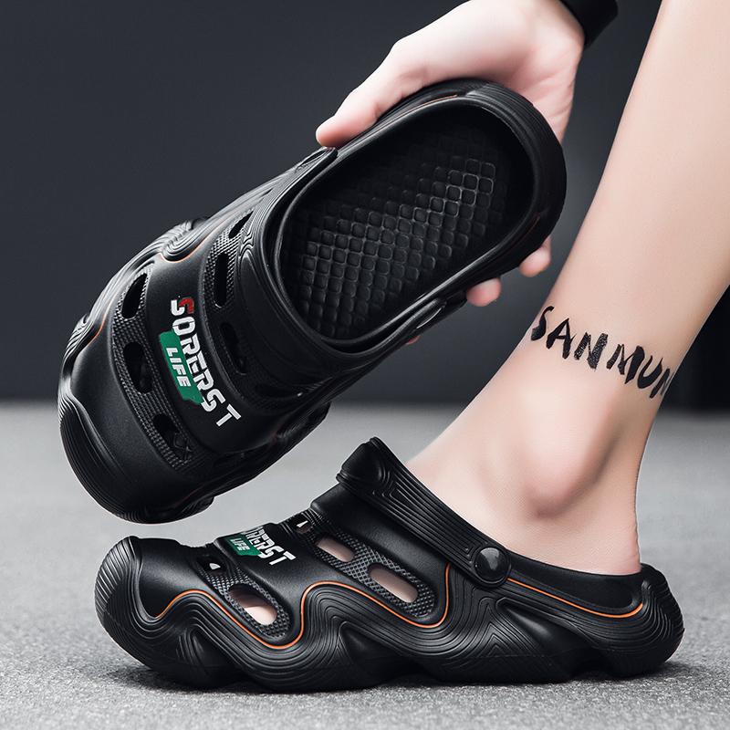 Fashion Quick-Dry EVA Solid Color Mens Sandals Fashion Trendy Lightweight Outdoor Travel Essentials Beach Shoes Casual Men’s Slippers