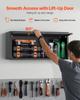 Metal Wall Cabinet, 77W x 30.5D x 35.6H cm, Floating Garage Tool Cabinet with Up-Flip Door, 54.5 kg Load per Shelf, Fit for Garage, Basement, Kitchen,
