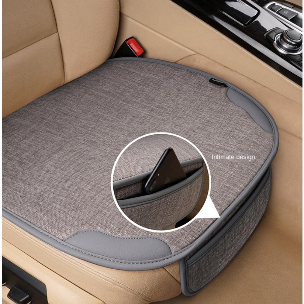 Auto Atmungsaktiver Leinen Sitzbezug Vier Jahreszeiten Universal Vordersitzschoner Kissen Autositz Schutzbezüge für PKW Innenraum