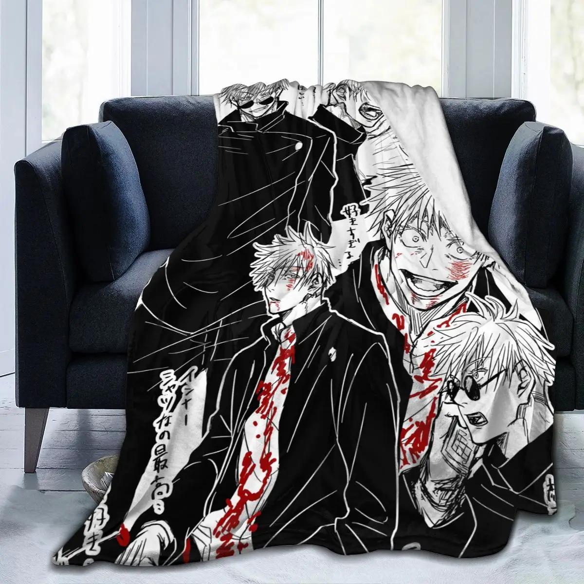 

Anime Jujutsu Kaisen All Season Fleece Blanket Throw Ultra Soft Flannel Blanket Digital Printed Premium Fluffy Microfiber Fleece 75x100CM