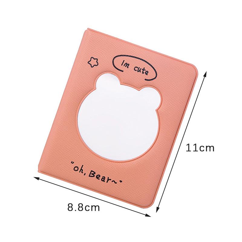 

3-дюймовый держатель для фотокарточек Heart Love Hollow Фотоальбом 32 кармана Kpop Card Book розовый