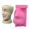 Girl Plant Flower Pot Mould Face Holding Girl Silicone Mold Succulent Planter Epoxy Resin Mold Garden Figurines Outdoor