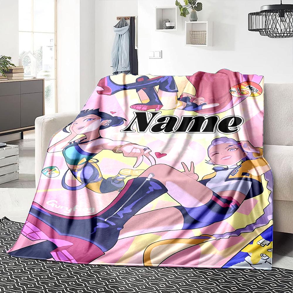 Custom Name Name'S Dynamic Duo Party Blanket For Couch Bed Plush Cozy Fuzzy Blanket Super Soft Warm Blankets For Fall And Winter 0916208