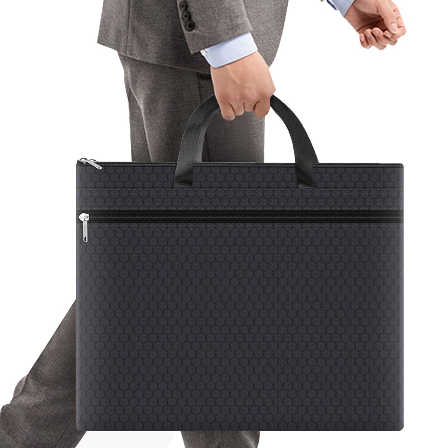 

Переносной деловой файл формата А3 с 2 большими разделенными документами на молнии, удобный для переноски в сумке унисекс, сумка, сумка, слой, емкость, хранение, сумка,